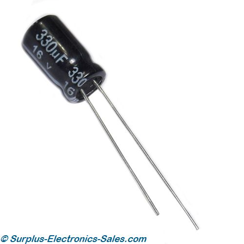 330uF 16V Radial Electrolytic Capacitor